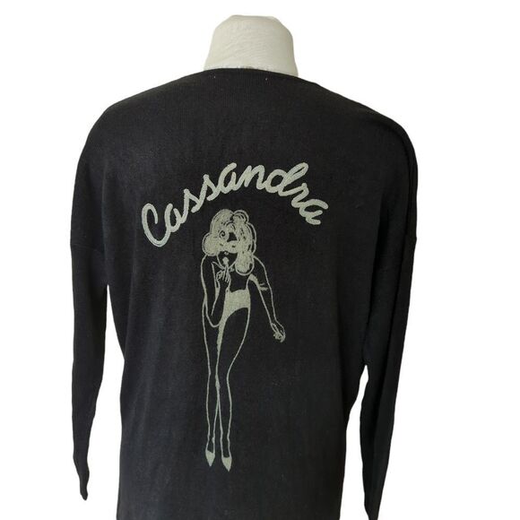 Moussy Long Black Open Cardigan Pinup - Picture 4 of 7